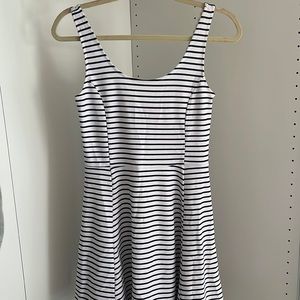 H&M White Striped Mini Sundress Size 8